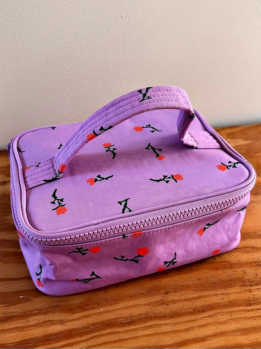 BAGGU Small Cosmetic Case Floral Purple & Orange